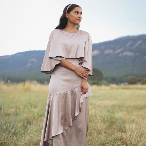 ❗️SOLD❗️ Dainty Jewells Divine Dinner Dress, Champaign - Picture 4 of 5